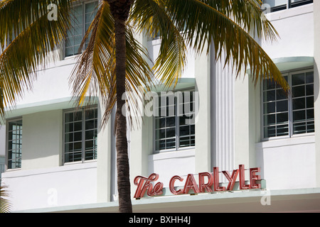 The Carlyle in South Beach Miami Luxury Condo Vacation Rental on Ocean Drive, South Beach, Miami, Florida, USA Stock Photo