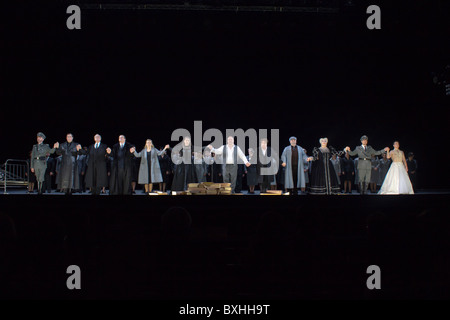 curtain call of cast of Mathis der Maler, Opera National de Paris, Bastille, Paris, France Stock Photo