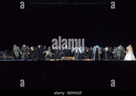 curtain call of cast of Mathis der Maler, Opera National de Paris, Bastille, Paris, France Stock Photo