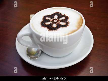 Cappucino in white cup Stock Photo