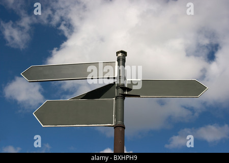 Blank signpost showing different directions Stock Photo