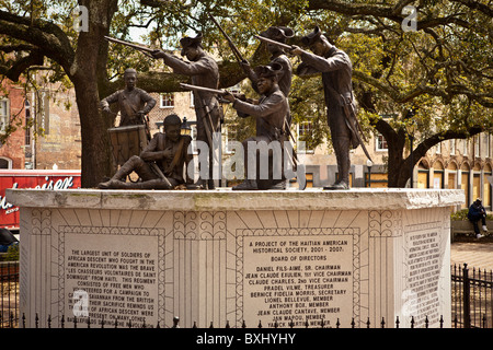 Monument to Haitian soldiers who fought in the American Revolutionary War in Savannah, Georgia, USA. Stock Photo