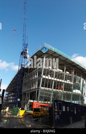 Construction of the 6000SQm office and showroom headquarters of Audi UK West London UK Stock Photo