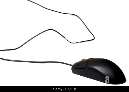 black computer wheel mouse isolated on white Stock Photo