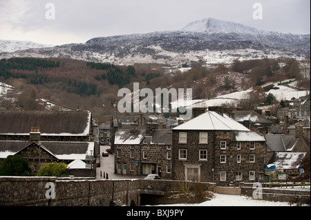 Dolgellau gwynedd north wales in the snow, Stock Photo