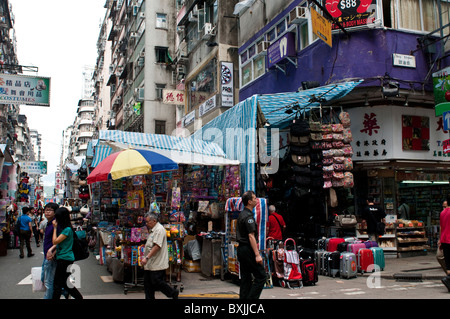 Busy street, Mong Kok, Kowloon, Hong Kong, China Stock Photo