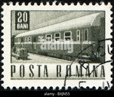 ROMANIA - CIRCA 1967: A stamp printed in Romania shows train, circa 1967 Stock Photo