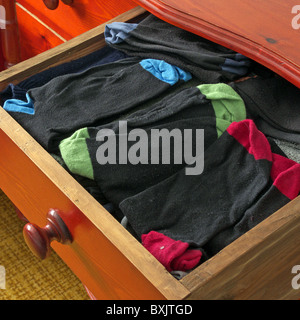 An Open Drawer Full of Mens Socks, UK Stock Photo