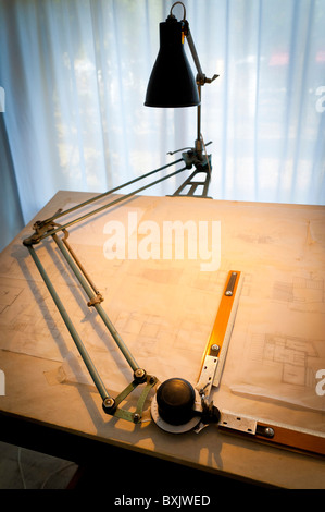 Architect drafting table Stock Photo