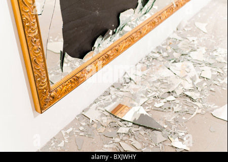 Broken mirror Stock Photo