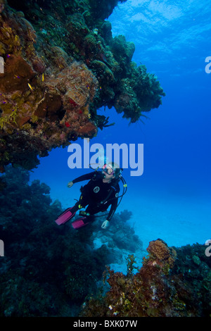 Cave Rock, Eleuthera, Bahama Islands Stock Photo