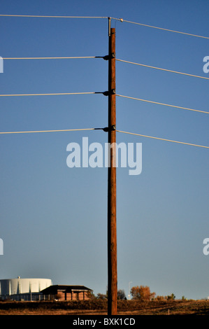 electrical wires and pole Stock Photo