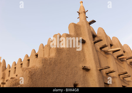 Detail of the mud built mosque in the village of Saye. Segou Region, Mali. Stock Photo
