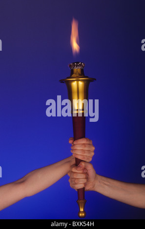 Ceremonial Olympic style torch. Stock Photo