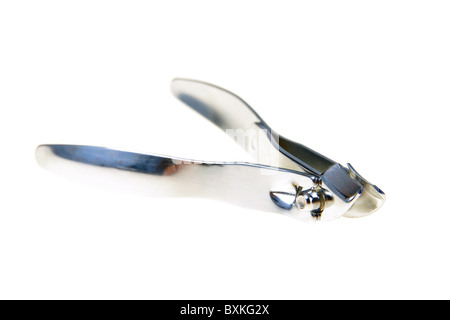 silver nail clippers isolated on white background Stock Photo