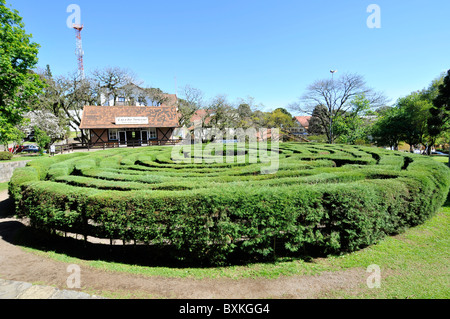 Garden maze on main square, Nova Petropolis, Rio Grande do Sul, Brazil Stock Photo