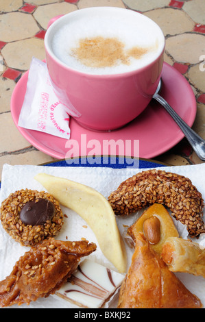 Coffee & pastries, Essaouira Stock Photo