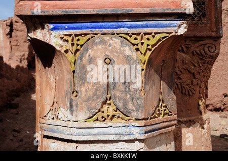 Decorative details found in ruins near Kasbah, Telouet Stock Photo