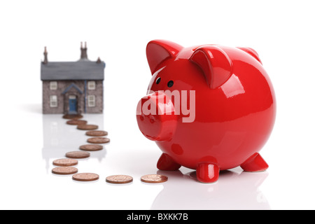 Saving to buy a house Stock Photo