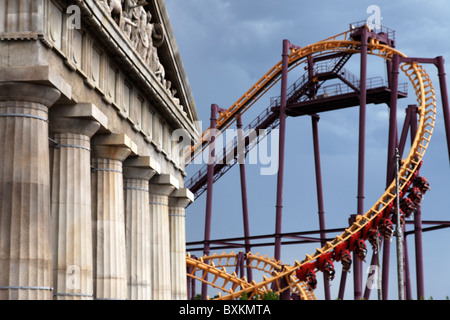 Rollercoaster, Terra Mitica theme park, Benidorm, Alicante, Spain Stock Photo