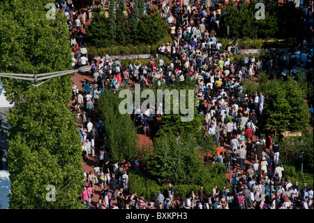 Paris, France, Crowds on Avenue Champs-Elysees, Garden, Farmer's Event; Overview (From Arc de Tri-omphe) Stock Photo