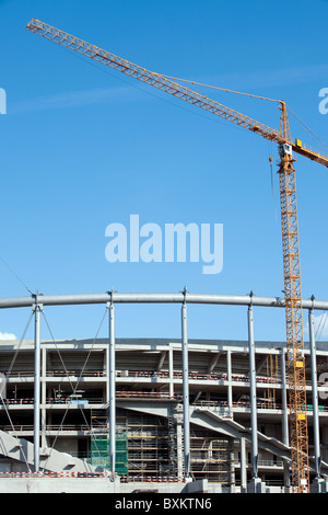 Construction site of the National Football Stadium in Warsaw, Poland. Stock Photo