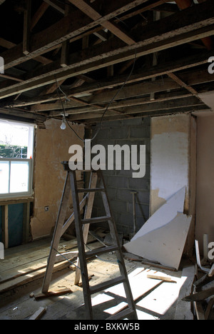 Interior of restoration work in progress at a cottage Stock Photo