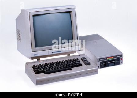 computing / electronics, computer, Commodore C64, 1982, 1980s, 80s, 20th century, historic, historical, C 64 Homecomputer, with 64 KB RAM, 20 KB ROM, version: 1084S, monitor, disk drive 1541, best seller, studio shot, Additional-Rights-Clearences-Not Available Stock Photo