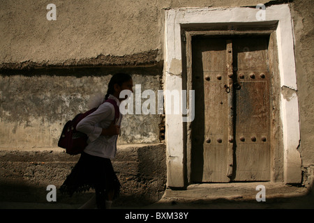 Street scene in the historical centre of Bukhara, Uzbekistan. Stock Photo