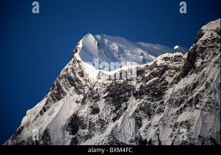 Landscape on the Annapurna Circuit in Nepal. Stock Photo