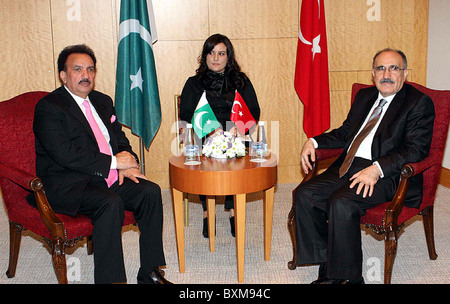 Federal Minister for Interior, A. Rehman Malik in meeting with Turkish counterpart, Besir Atalay in Istanbul on Thursday, Stock Photo