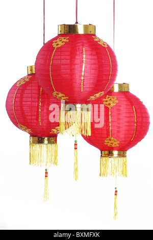 Chinese new years lanterns,Isolated on white background. Stock Photo