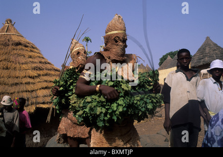 Bedik mask ' Spirits of Forest '   Initiation Ceremony   ' Village of Iwol  '  Bassari COUNTRY  Tambacounda Region  SENEGAL. Stock Photo