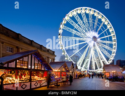 The Big Wheel & Chester Victorian Christmas Market, Castle Grounds, Chester, Cheshire, England, UK Stock Photo