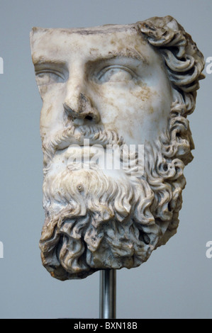 Lucius Verus Augustus. (130-169). Roman Emperor (161-169). Fragmentary roman marble bust. Antonine period. Stock Photo