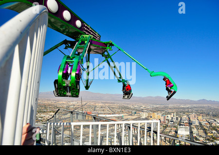Scary ride on Stratosphere Hotel Casino on Las Vegas Blvd Stock Photo
