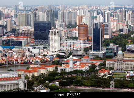 Singapore cityscape, downtown and residential housing area in the background Stock Photo