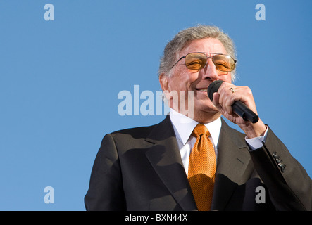 Tony Bennett performing at the Rally to Restore Sanity And/Or Fear. Stock Photo