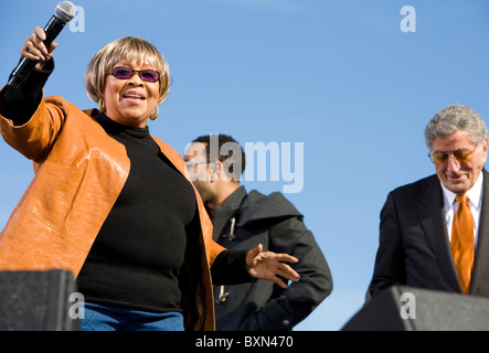 Mavis Staples and Tony Bennett at the Rally to Restore Sanity And/Or Fear. Stock Photo