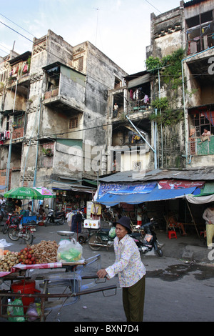 The Buding, also known as the White Building, was a 1950s apartment block in central Phnom Penh, Cambodia. It was demolished in 2017. Stock Photo