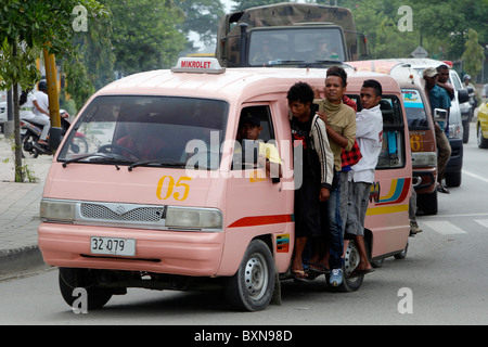 A Mikrolet (minibus) public transport in Dili, capital of Timor Leste ...