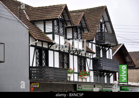 Typical German-style houses, Pomerode, Santa Catarina, Brazil Stock Photo