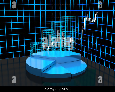 3d abstract chart for company presentation Stock Photo