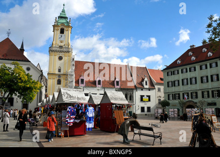 Main Square, Hlavni namesti, Bratislava old town, Slovakia, Europe Stock Photo