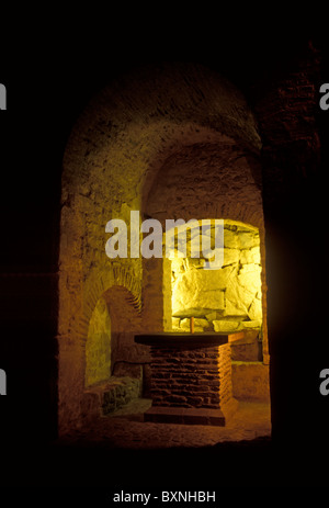 crypt, Church of Notre-Dame sous Terre, Le Mont-Saint-Michel, Lower Normandy, France, Europe Stock Photo