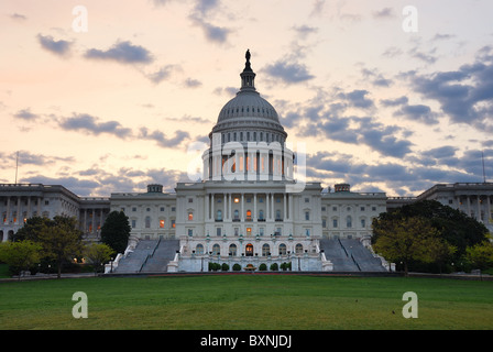 Capitol hill building closeup in the morning with colorful cloud , Washington DC. Stock Photo