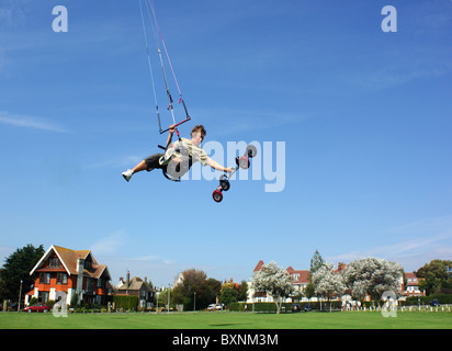 Kiteboarding on the green at Frinton-on-Sea Stock Photo