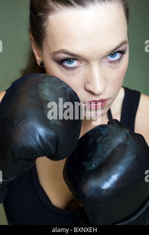 Boxing woman Stock Photo