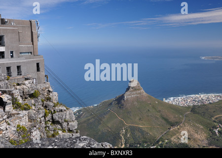 Table Mountain and the cable car, Cape Town, South Africa Stock Photo