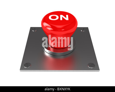 Button on metal Stock Photo